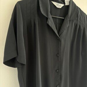 Vintage 1980s Black Button Up Blouse